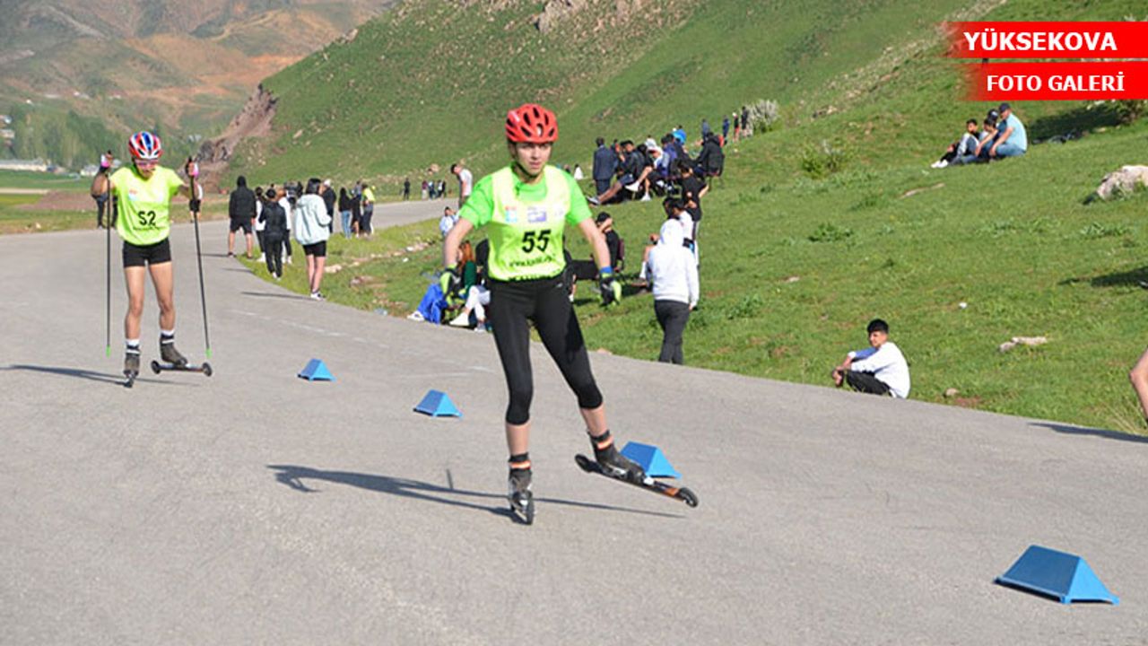 Yüksekova'da tekerlekli kayak Türkiye şampiyonası sona erdi