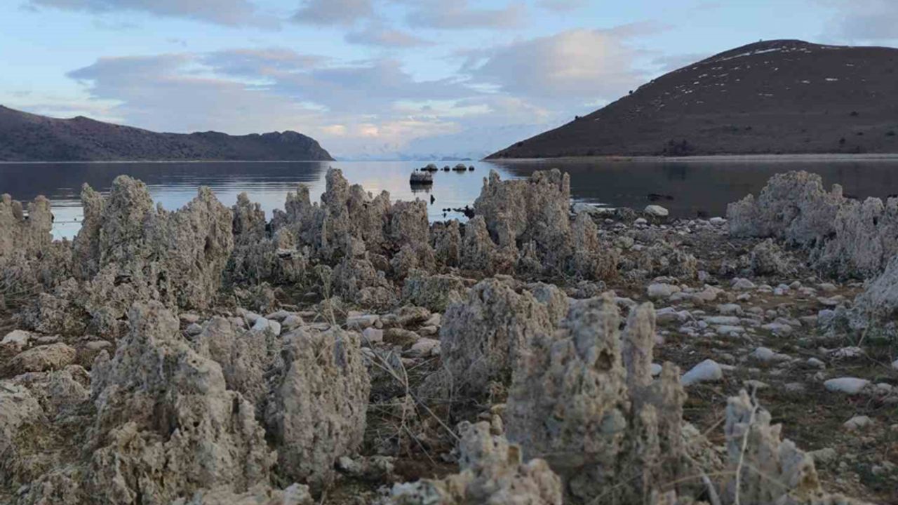 Van Gölü’ndeki çekilmeyle ortaya çıkan mikrobiyalitler balıkçılar için tehlike oluşturuyor