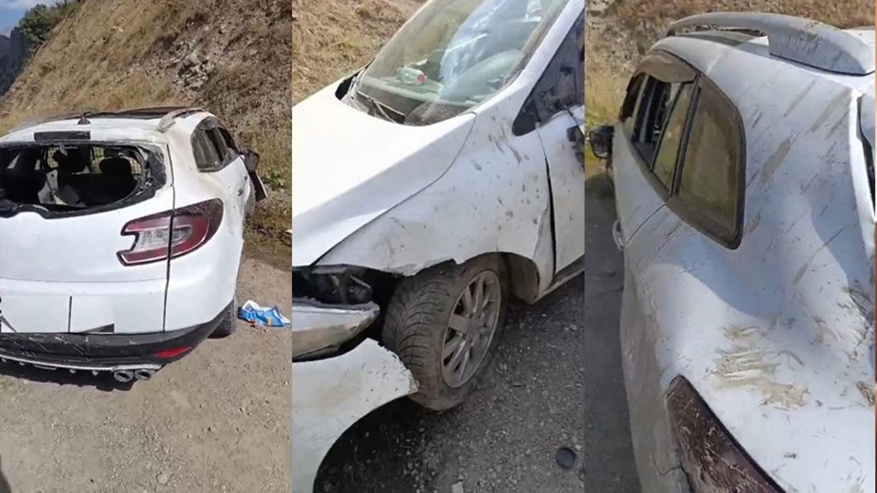 Hakkari’de kaya parçaları kazaya neden oldu