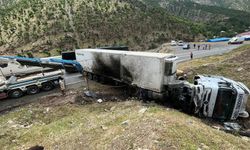 Hakkari-Şırnak Karayolunda TIR devrildi