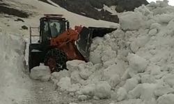 Mayıs ayında 5 metreyi bulan karda yol açma çalışması