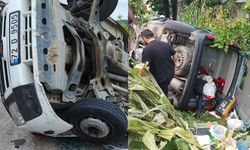 Fındık işçilerini taşıyan minibüs kaza yaptı: 17 yaralı