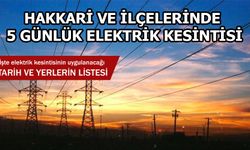 Hakkari ve ilçelerinde planlı elektrik kesintisi