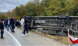 Tekirdağ’da devrilen yolcu minibüsünde 16 yaralı