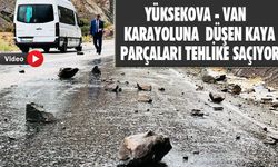 Yüksekova Van karayoluna düşen kaya parçaları tehlike saçıyor