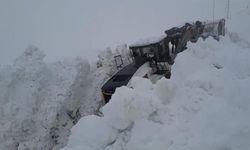 Yüksekova'da kar tünellerinde iş makinaları gözden kayboldu