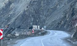 Yüksekova- Hakkari karayolunda kaya ve taş düşmesine karşı dağcılar devrede