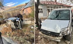 Yüksekova’da kontrolden çıkan araç devrildi