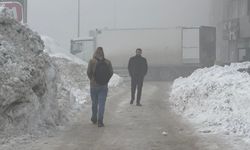 Yüksekova buz kesti, sis görüş mesafesini azalttı