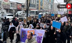 Yüksekova'da Suriye'deki saldırılara ilişkin yürüyüş ve basın açıklaması yapıldı