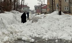 Çatıdan Düşen Kar Kütleleri Mahalle Yolunu Kapattı