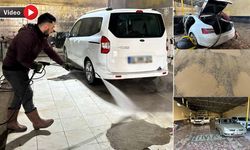 Yüksekova'da karların erimesiyle oto yıkamacılarda yoğunluk arttı