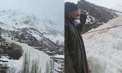 Yüksekova’da dev çığ evleri teğet geçti
