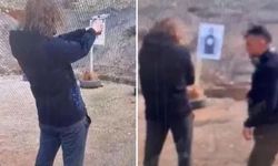 Polis babanın, oğluna atış talimi yaptırdığı görüntüler ortaya çıktı