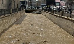 Yüksekova’da sağanak yağışın arşından Büyükçay deresinin debisi yükseldi