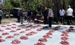 Yüksekova’da etler tüm köye eşit dağıtıldı