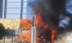 Malatya’da saman yüklü tır alev alev yandı