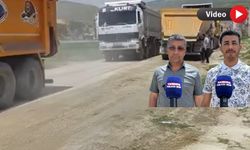 Mahalle sakinlerinden eylem: Kamyon Trafiği Tozu Artırdı, Mahalle Yolu Kapattı