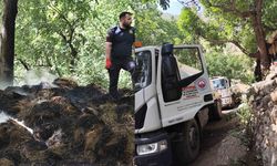 Hakkâri’de 400 balya ot yanarak kullanılamaz hale geldi