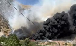 Hakkari-Van Karayolunda Korkutan Yangın: Kırıkdağ’da Hurdalık Alevlere Teslim Oldu