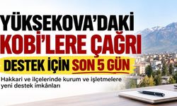 Yüksekova’daki KOBİ’lere çağrı Destek için son 5 gün
