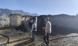 Hakkari’de yangında 3 ahır kül oldu, bir dana telef oldu