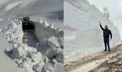 Şemdinli'de 4 metrelik karla mücadele