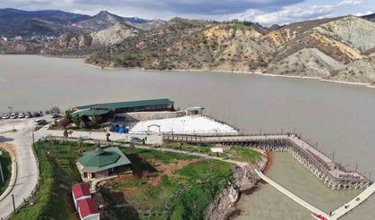 Kar ve yağmurlarla Uzunçayır Baraj Gölü’nün debisi yükseldi