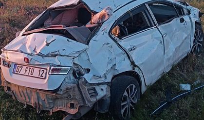 Siverek’te takla atan otomobilde 2’si bebek 5 kişi yaralandı