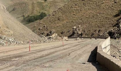 Yüksekova-Van yolunda kaya parçaları ulaşımı aksattı