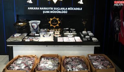 Ankara’da uyuşturucu operasyonunda 614 bin 330 adet sentetik ecza ele geçirildi