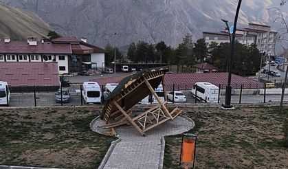 Hakkâri’de parkta bulunan kamelya tahrip edildi