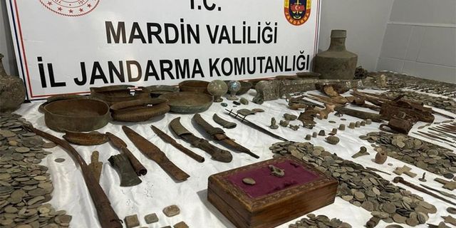Mardin'de tarihi eser operasyonu: Yaklaşık 22 bin parça ele geçirildi
