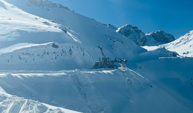 Hakkari'de üs bölgelerinde karla kapanan yollar açılıyor