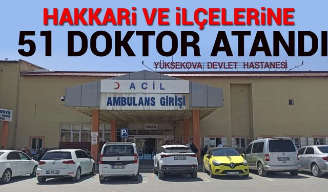 Hakkari ve ilçelerine 51 doktor atandı! işte detaylar