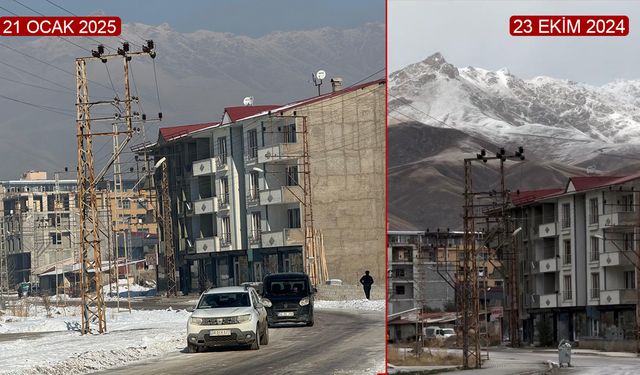 Yüksekova’da kirli hava dağ manzarasını kapattı