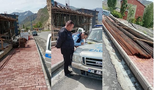 Hakkari’de kaldırımı işgal eden bina sahibine 15 Bin TL ceza