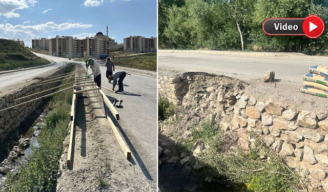 Pizok Deresi'nde Çalışmalar Başladı: Çöküntüler Onarılıyor, Korkuluklar Takılıyor