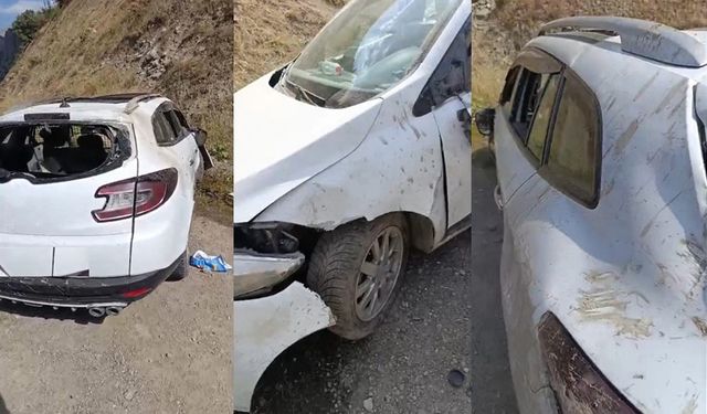 Hakkari’de kaya parçaları kazaya neden oldu