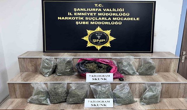 Siverek’te 7 kilo skunk ele geçirildi, 3 gözaltı