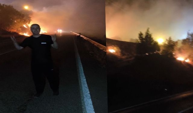 Hakkari-Çukurca karayolunda Korkutan Yangın!