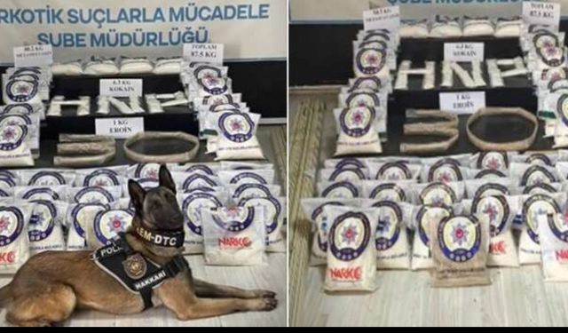 Yüksekova'da 87 kilo 500 gram uyuşturucu ele geçirildi