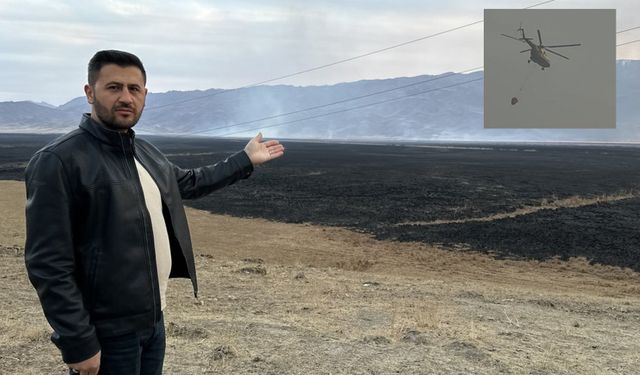 Yüksekova’daki yangına iki helikopterle müdahale