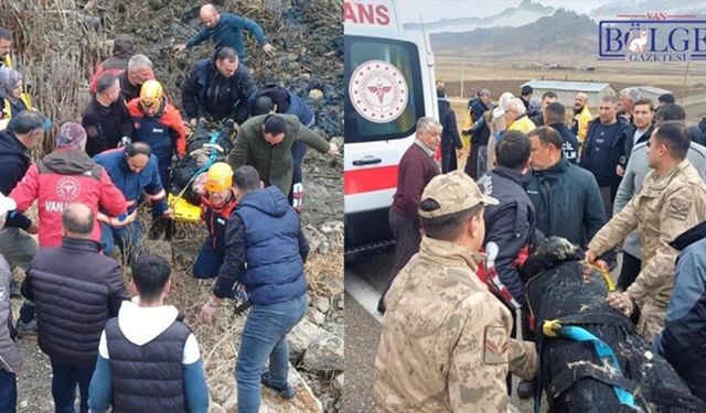 Van’da araç bataklığa uçtu: 5 yaralı