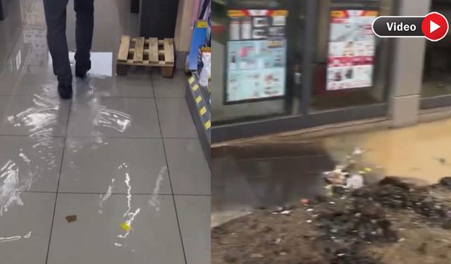 Derecik’te Sağanak Yağış Zincir Marketi Sular Altında Bıraktı