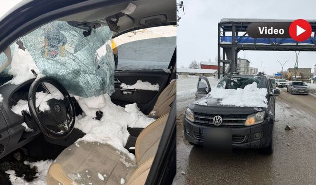 Üst Geçitte Biriken Kar Aracın Üzerine Düştü: 1 Yaralı