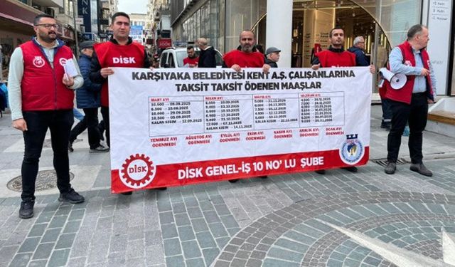 Karşıyaka Belediyesinde maaş alamayan işçiler sokağa döküldü