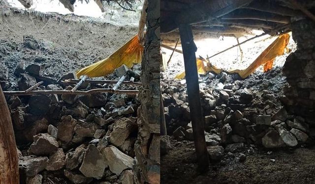 Hakkari’de yağış nedeniyle ahır çöktü