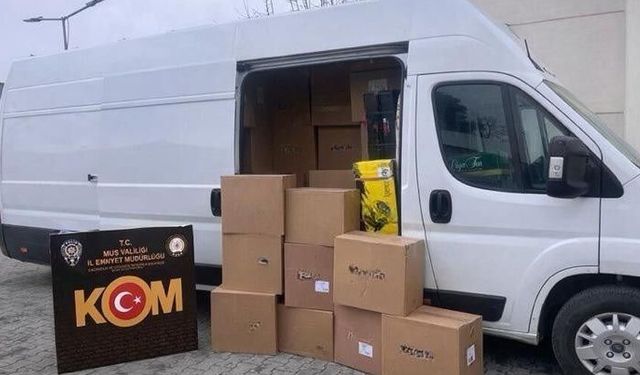 Muş’ta 1 milyon 110 bin adet makaron ele geçirildi