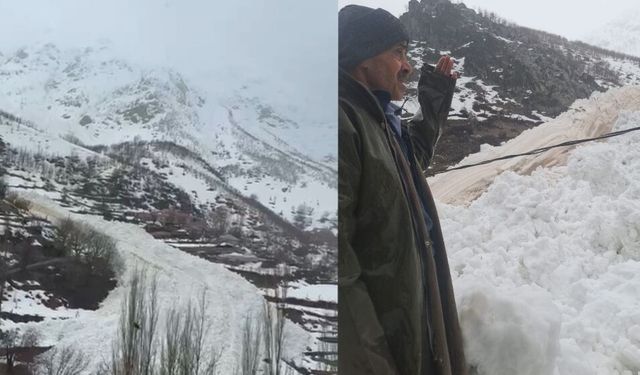 Yüksekova’da dev çığ evleri teğet geçti